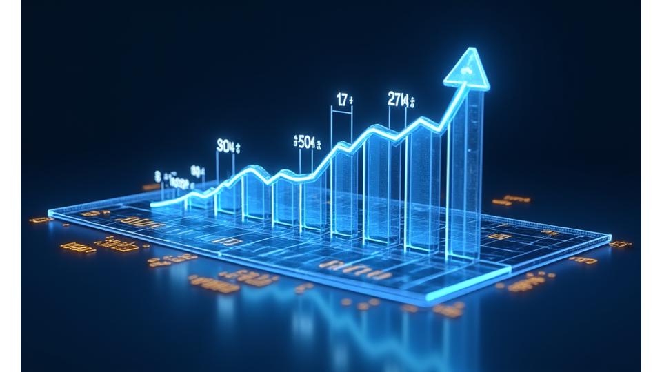 Türkiye e-spor pazarının büyüme grafiklerini ve istatistiklerini gösteren, neon ışıklarla vurgulanmış soyut bir arayüz