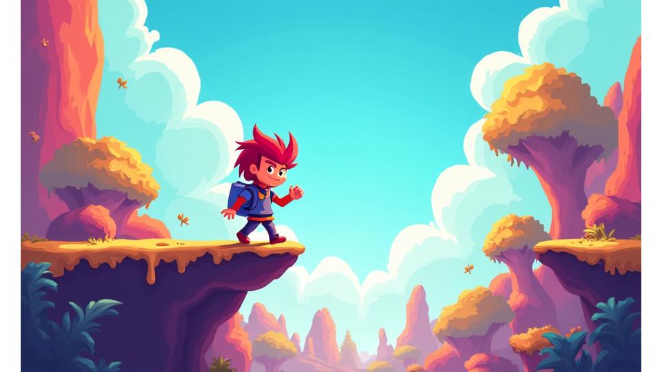 Renkli indie platform oyunu ekran görüntüsü