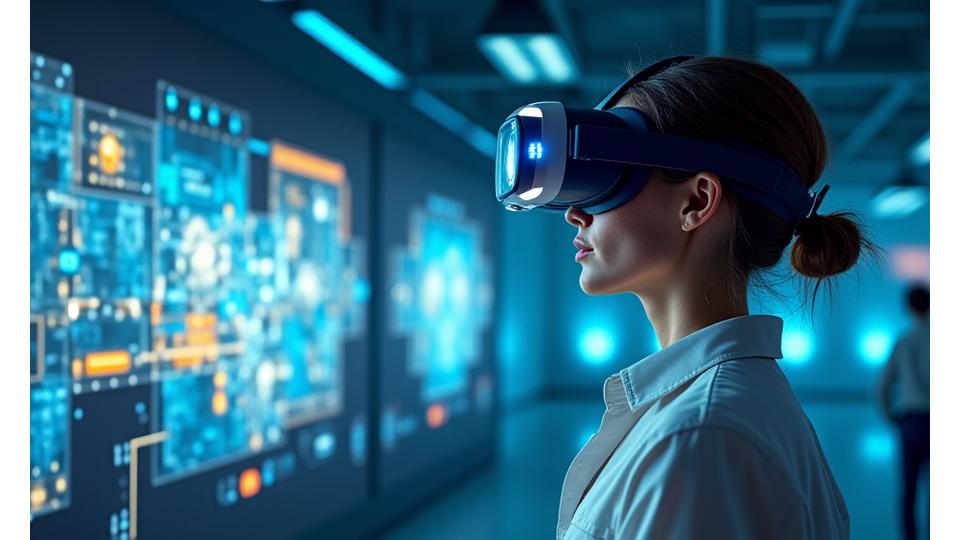 VR eğitim simülasyonu kullanan öğrenci