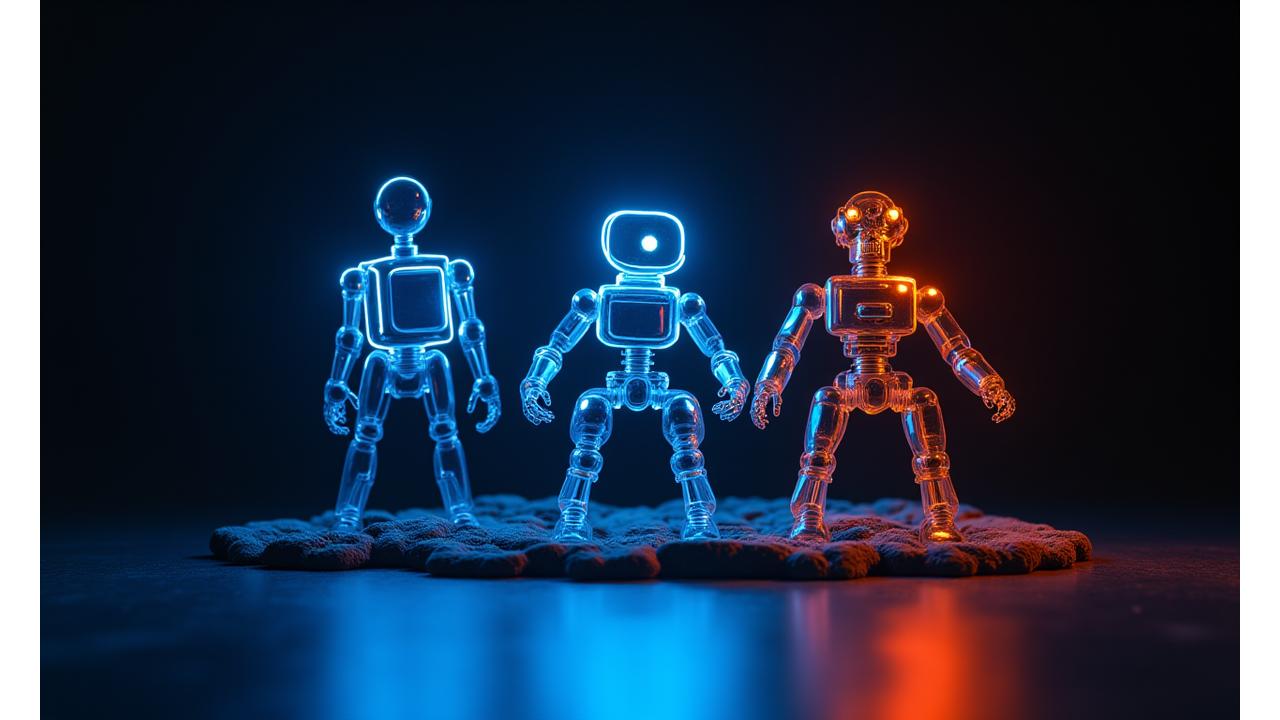 Bir sunucu odasında, parlayan sunucu raflarının önünde bir robot kolunun sanal bir klavye üzerinde hızlı otomatik test komutları yürüttüğünü gösteren fütüristik bir görüntü.